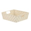 Home Basics Storage Bin, Polypropylene (PP)/Iron, 13 in W, 5 in H, 15 in L, Ivory ZOR96338